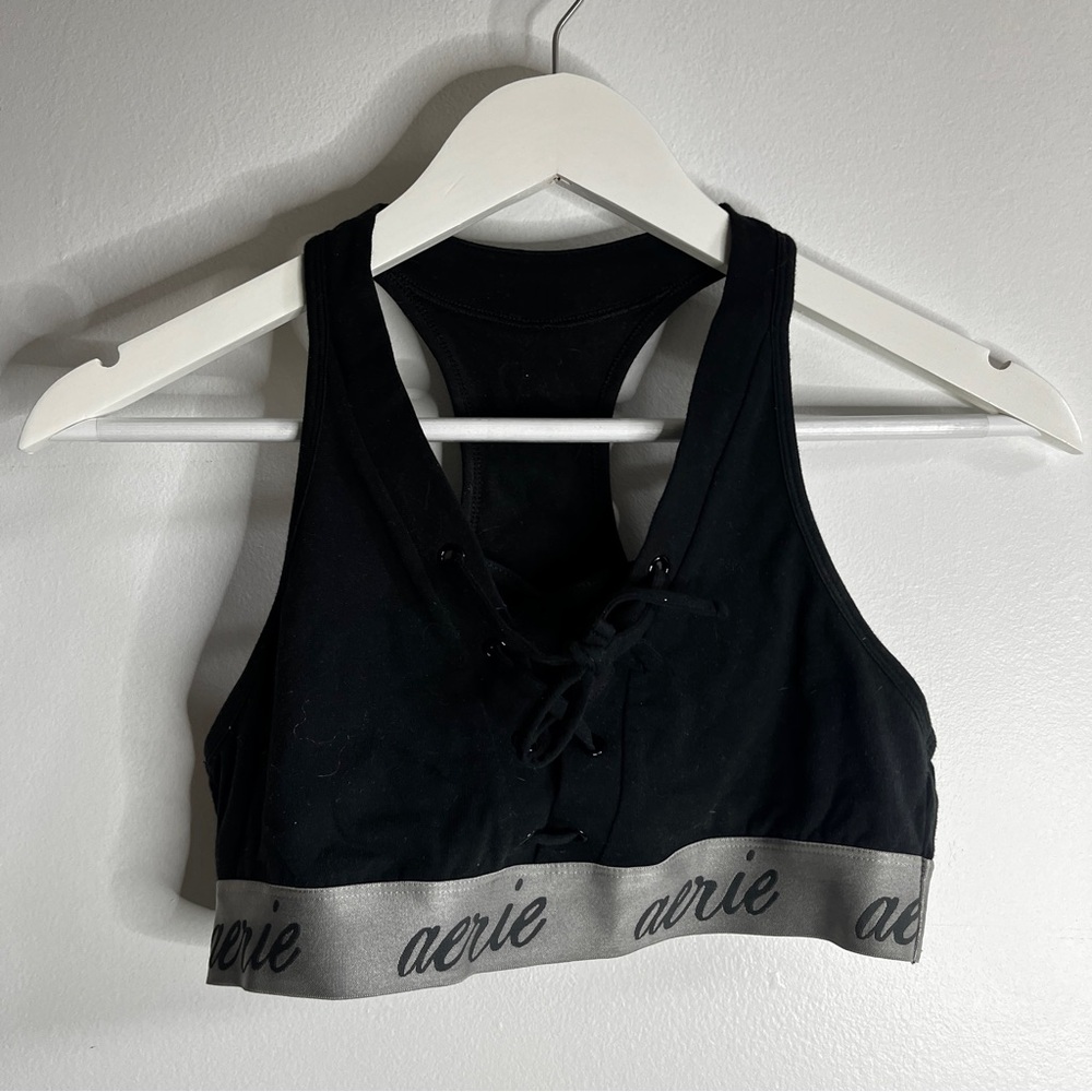 AERIE Black Sports Bra size M